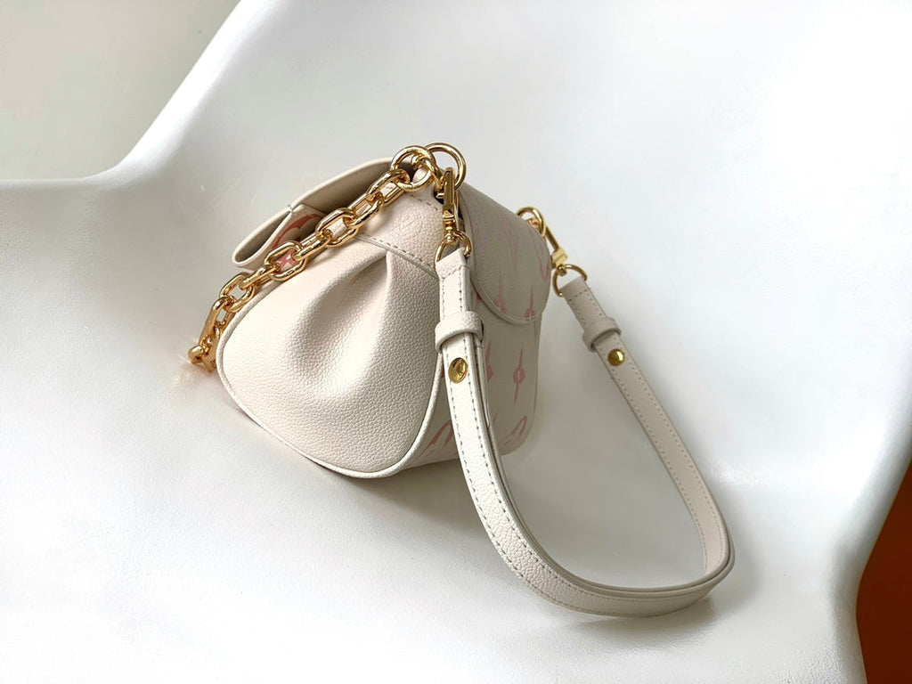 LOUIS VUITTON FAVORITE BAG 24 IN BEIGE MIX PINK MONOGRAM SOFT GRAINED COWHIDE