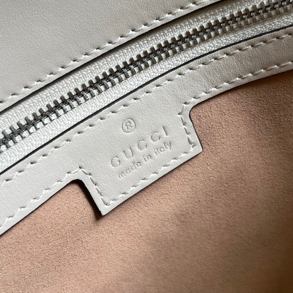 GUCCI SMALL 27 HANDBAG IN WHITE CALFSKIN