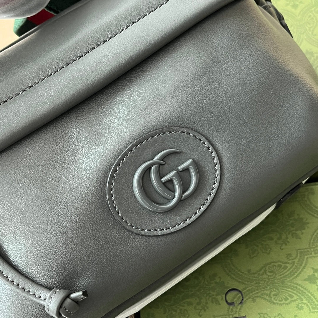 GUCCI SHOULDER BAG 23 IN GRAY CALFSKIN