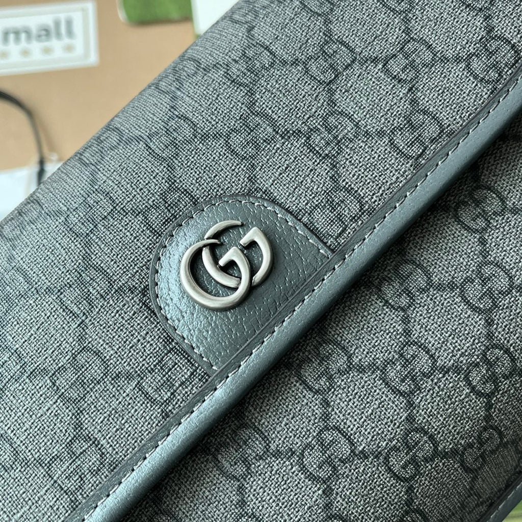GUCCI OPHIDIA BELT BAG 24 IN DARK GREY  CALFSKIN