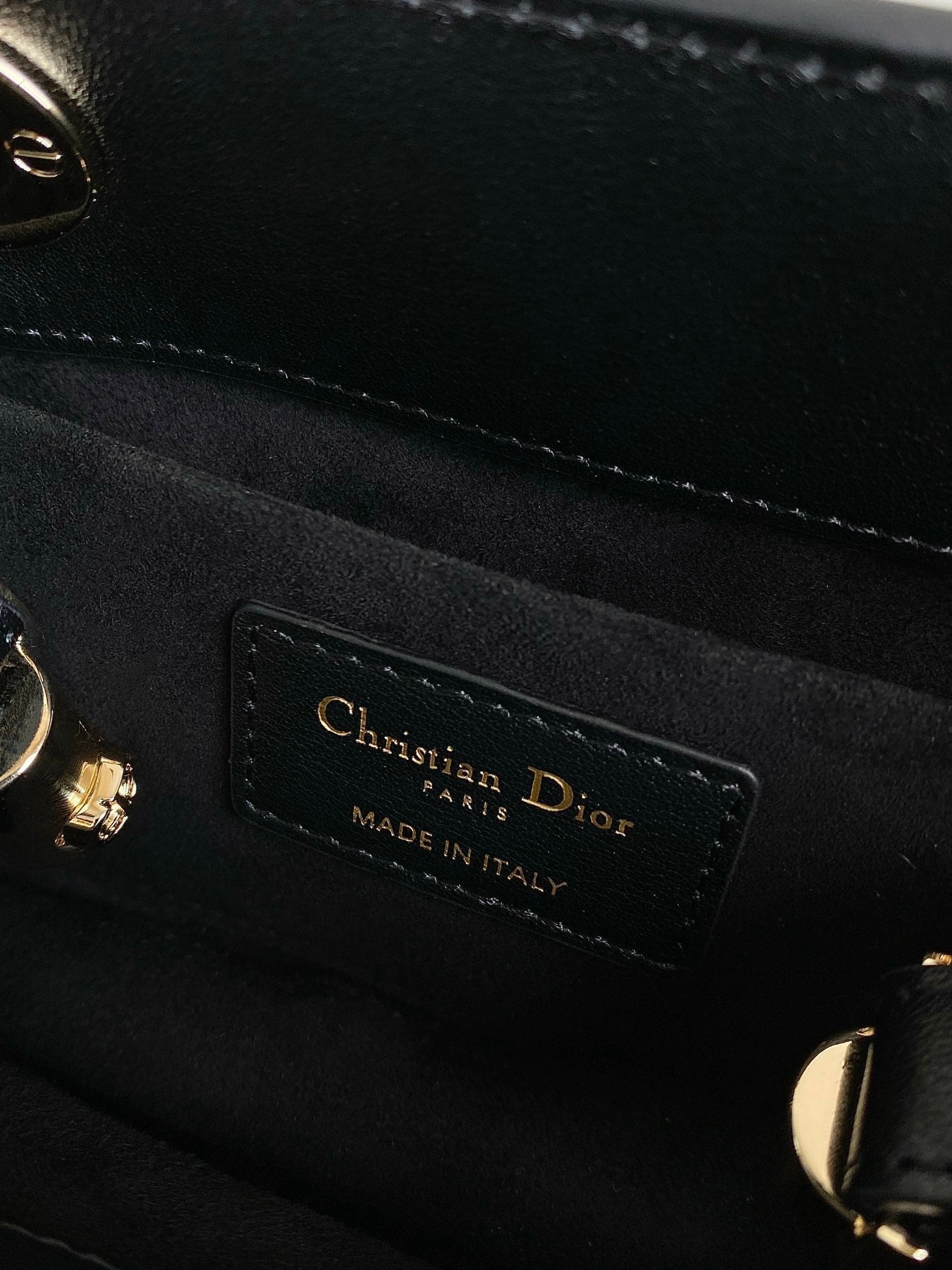 DIOR MINI LADY 19 BAG IN BLACK LAMBSKIN