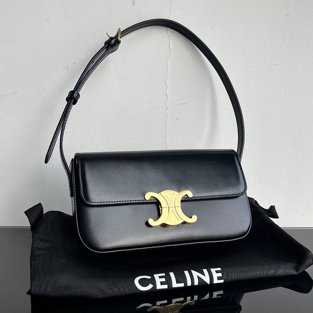 CELINE TRIOMPHE 20 BLACK CALFSKIN