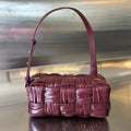 BOTTEGA VENETA SMALL BRICK CASSETTE 23 IN WINE RED SOFT LAMBSKIN