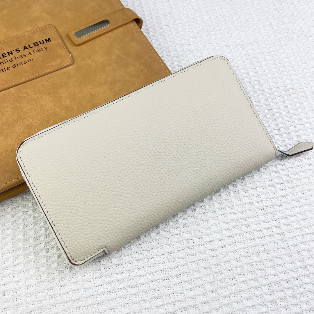 HERMES SILK'IN CLASSIC WALLET 20 WHITE GRAINED CALFSKIN