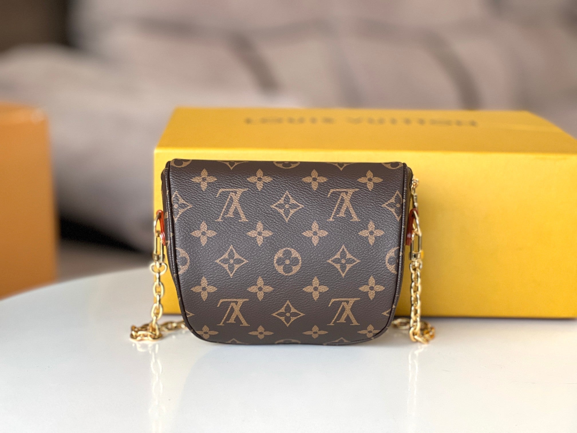 LOUIS VUITTON LV 25S MINI BUMBAG 17 IN BROWN MONOGRAM CALFSKIN GOLD HARDWARE