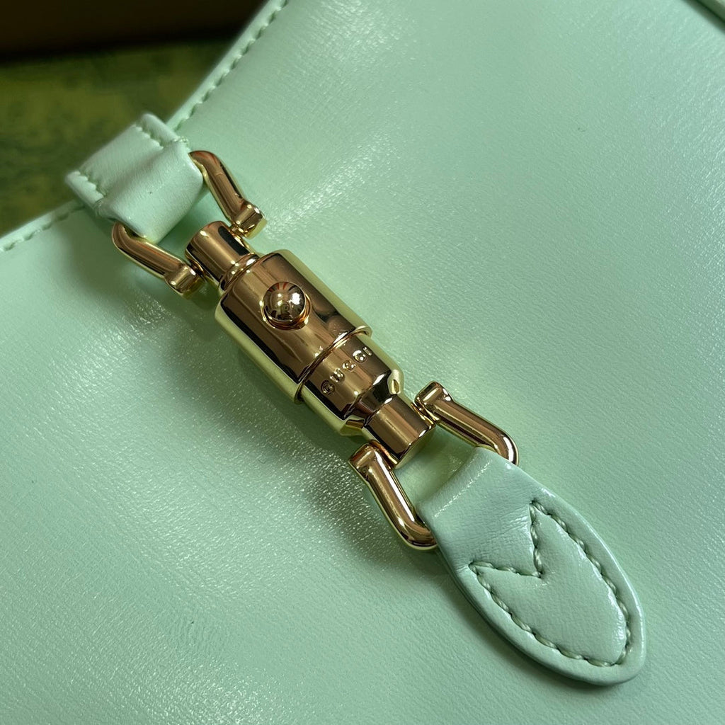 GUCCI JACKIE MINI 19 SHOULDER BAG IN LIGHT GREEN CALFSKIN