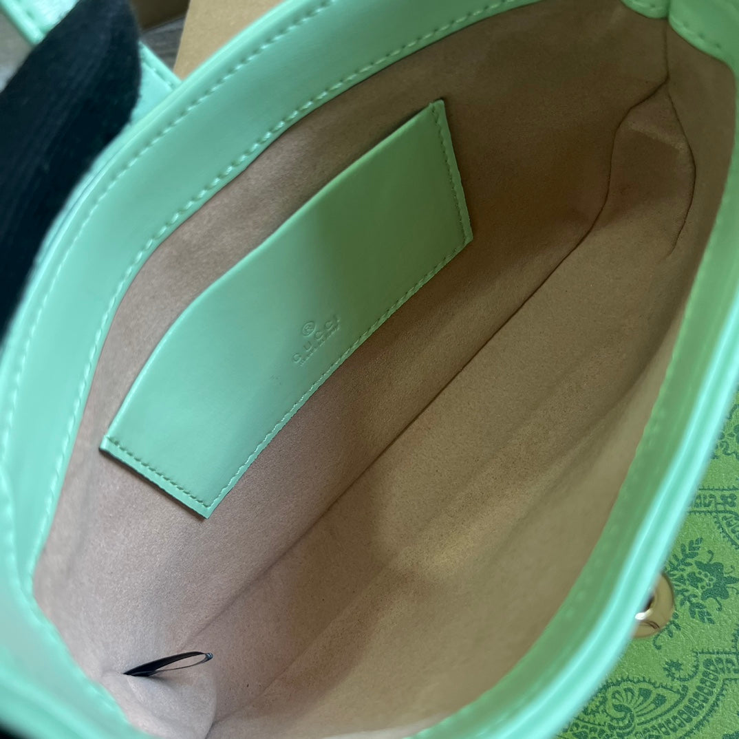 GUCCI JACKIE MINI 19 SHOULDER BAG IN LIGHT GREEN CALFSKIN