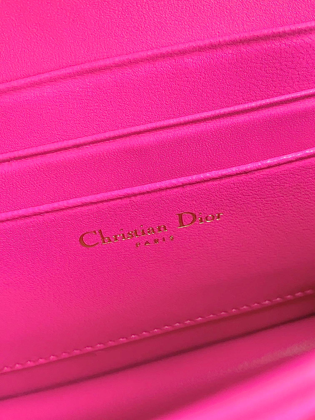 DIOR MICRO LADY 12 BAG IN HOT PINK LAMBSKIN