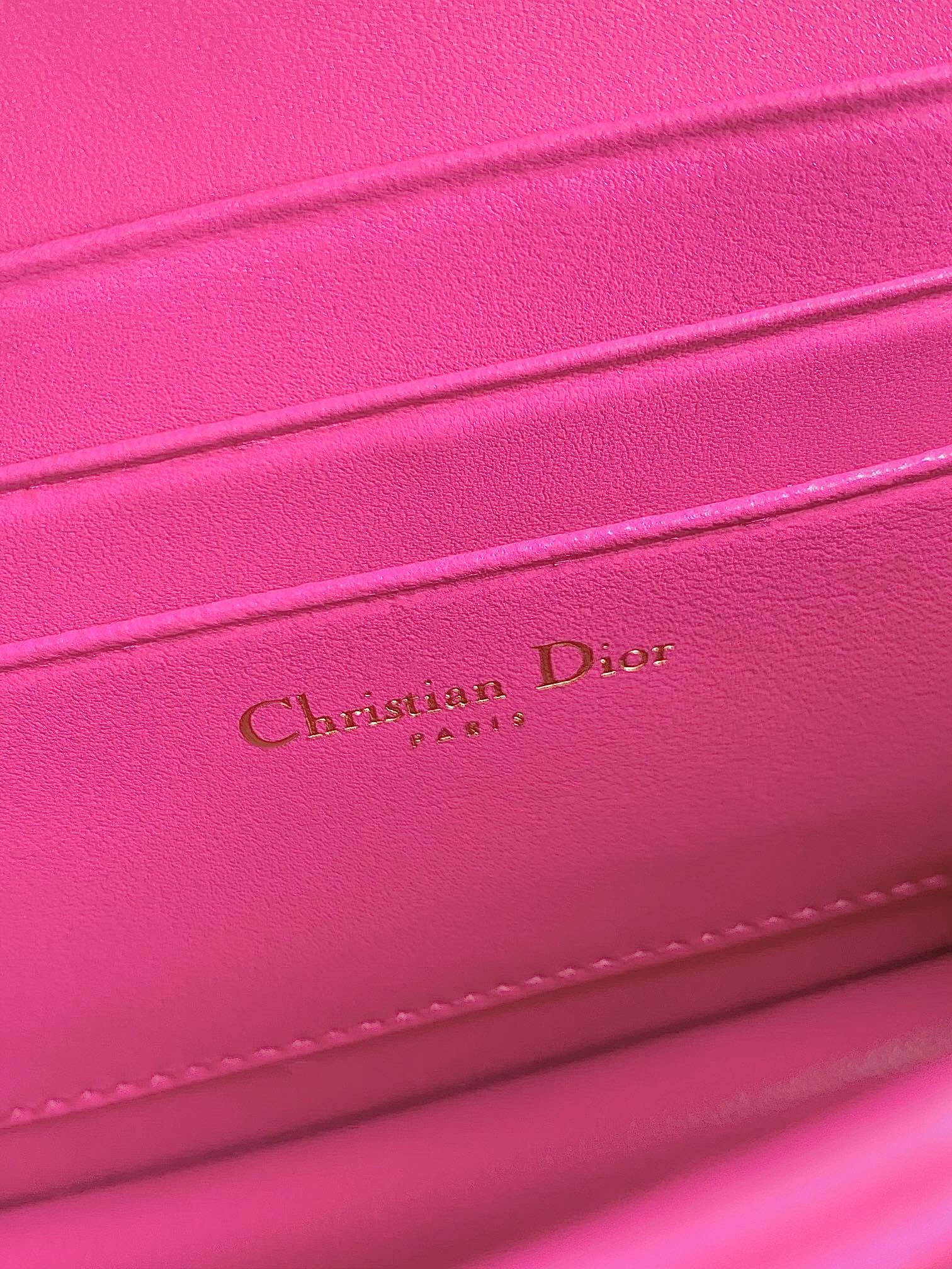 DIOR MICRO LADY 12 BAG IN HOT PINK LAMBSKIN