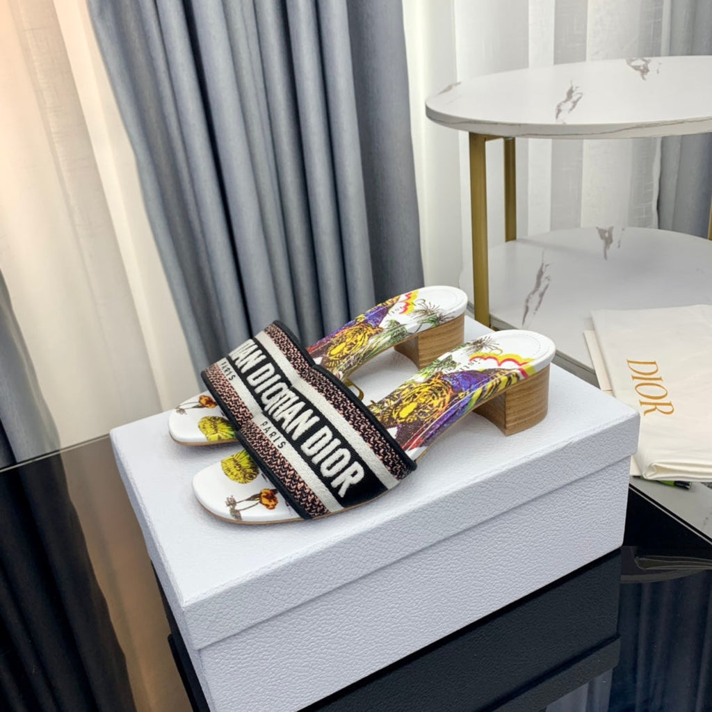 DIOR CD Mule Dway Heeled Slide 45mm Style 76