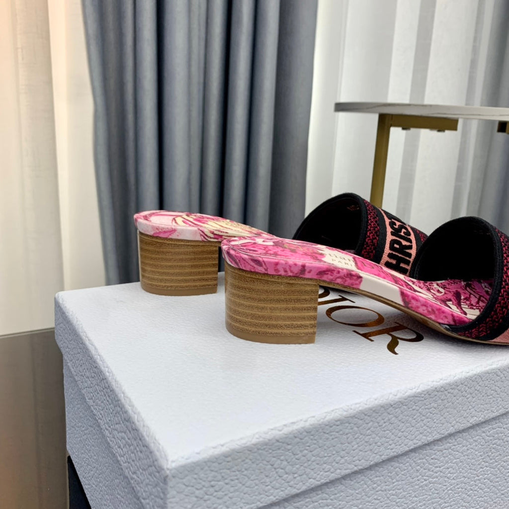DIOR CD Mule Dway Heeled Slide 45mm Style 74