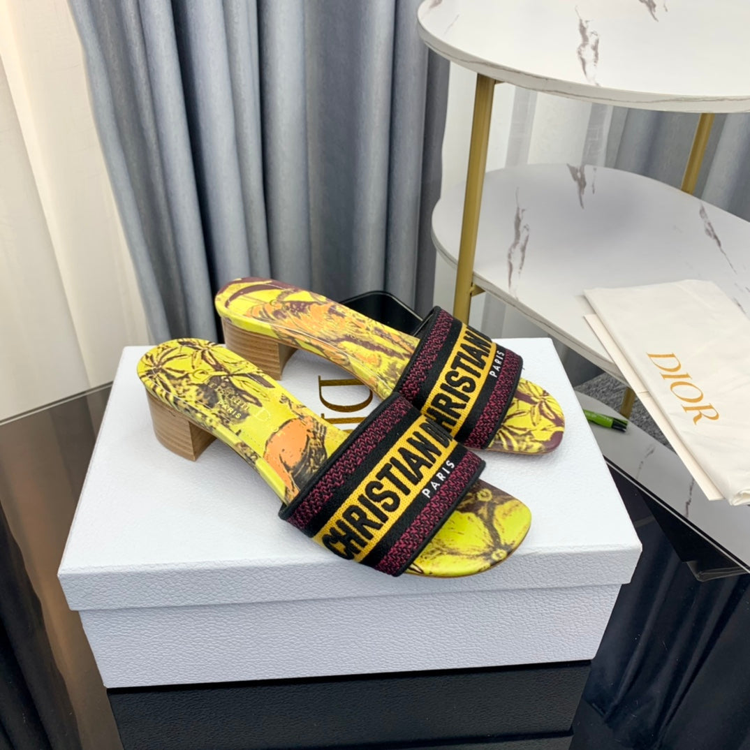 DIOR CD Mule Dway Heeled Slide 45mm Style 72