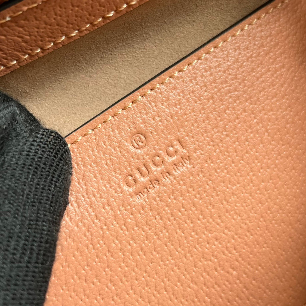 GUCCI OPHIDIA SMALL 24 TOTE BAG IN BLUSH PINK CANVAS AND CALFSKIN