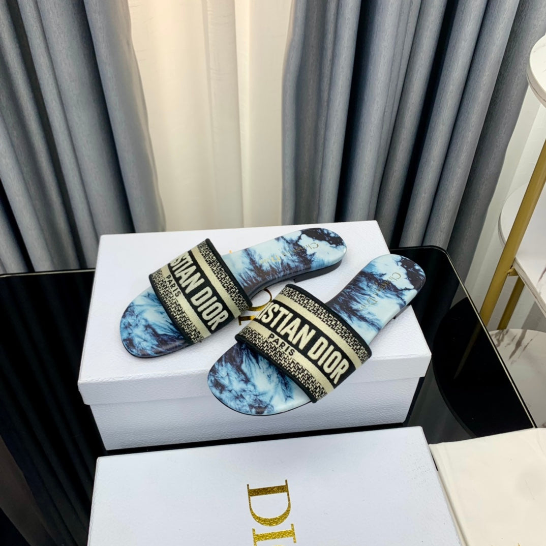 DIOR CD Mule Dway Slide 10mm Multi-motifs Style 47