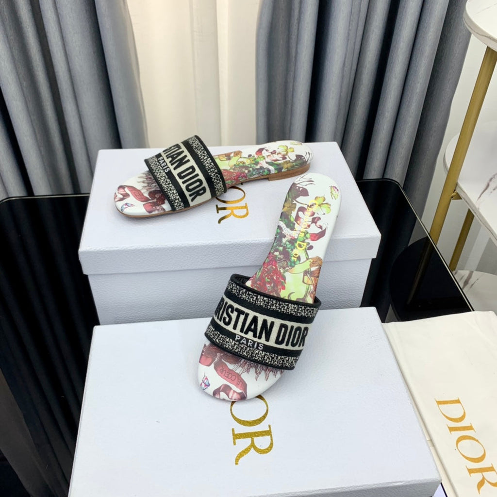 DIOR CD Mule Dway Slide 10mm Multi-motifs Style 46
