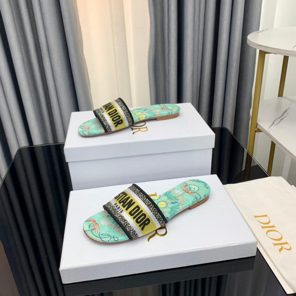 DIOR CD Mule Dway Slide 10mm Multi-motifs Style 42