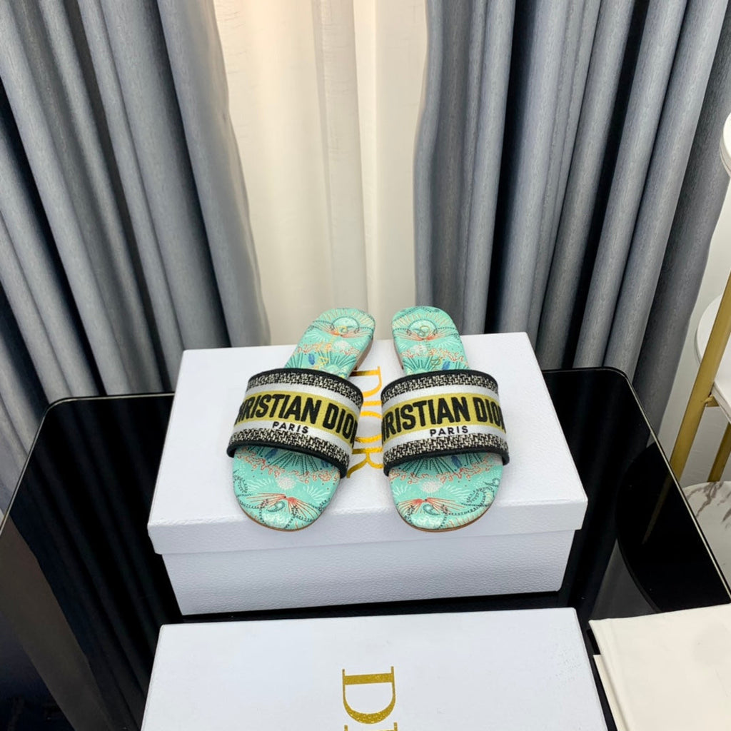 DIOR CD Mule Dway Slide 10mm Multi-motifs Style 42