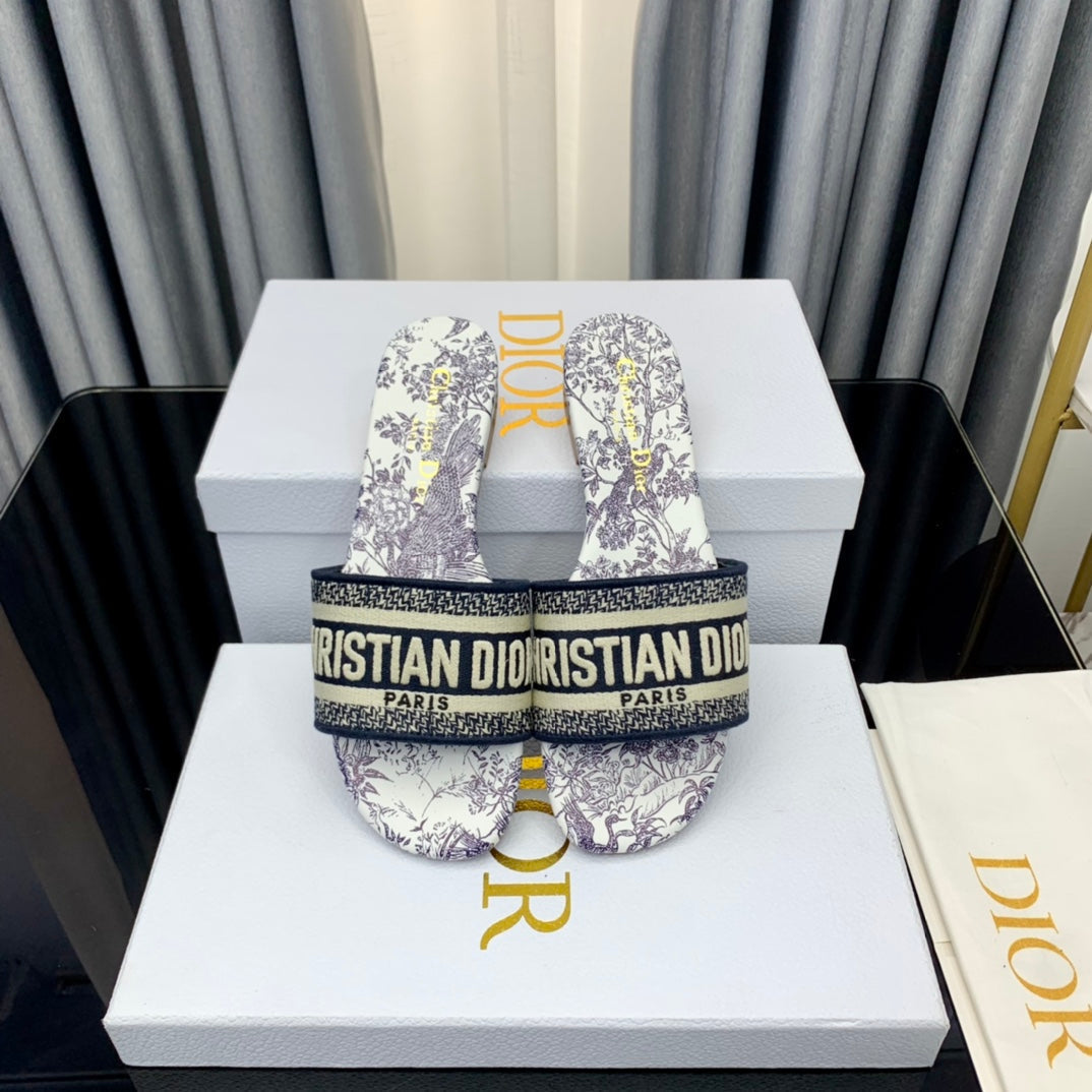 DIOR CD Mule Dway Slide 10mm Multi-motifs Style 40