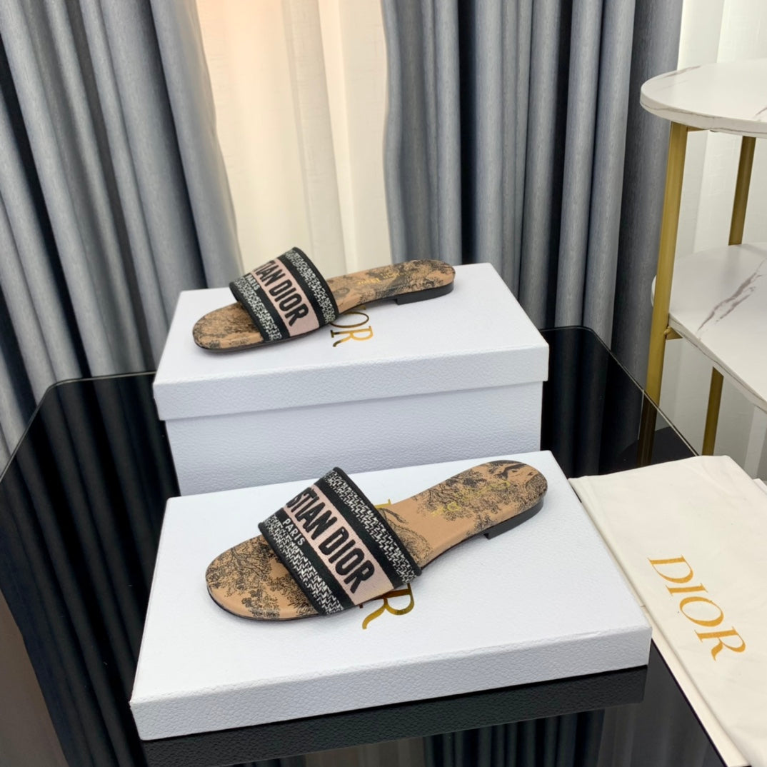 DIOR CD Mule Dway Slide 10mm Multi-motifs Style 34
