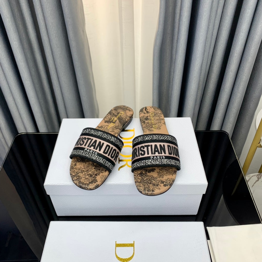 DIOR CD Mule Dway Slide 10mm Multi-motifs Style 34