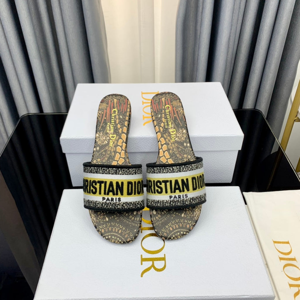 DIOR CD Mule Dway Slide 10mm Multi-motifs Style 67
