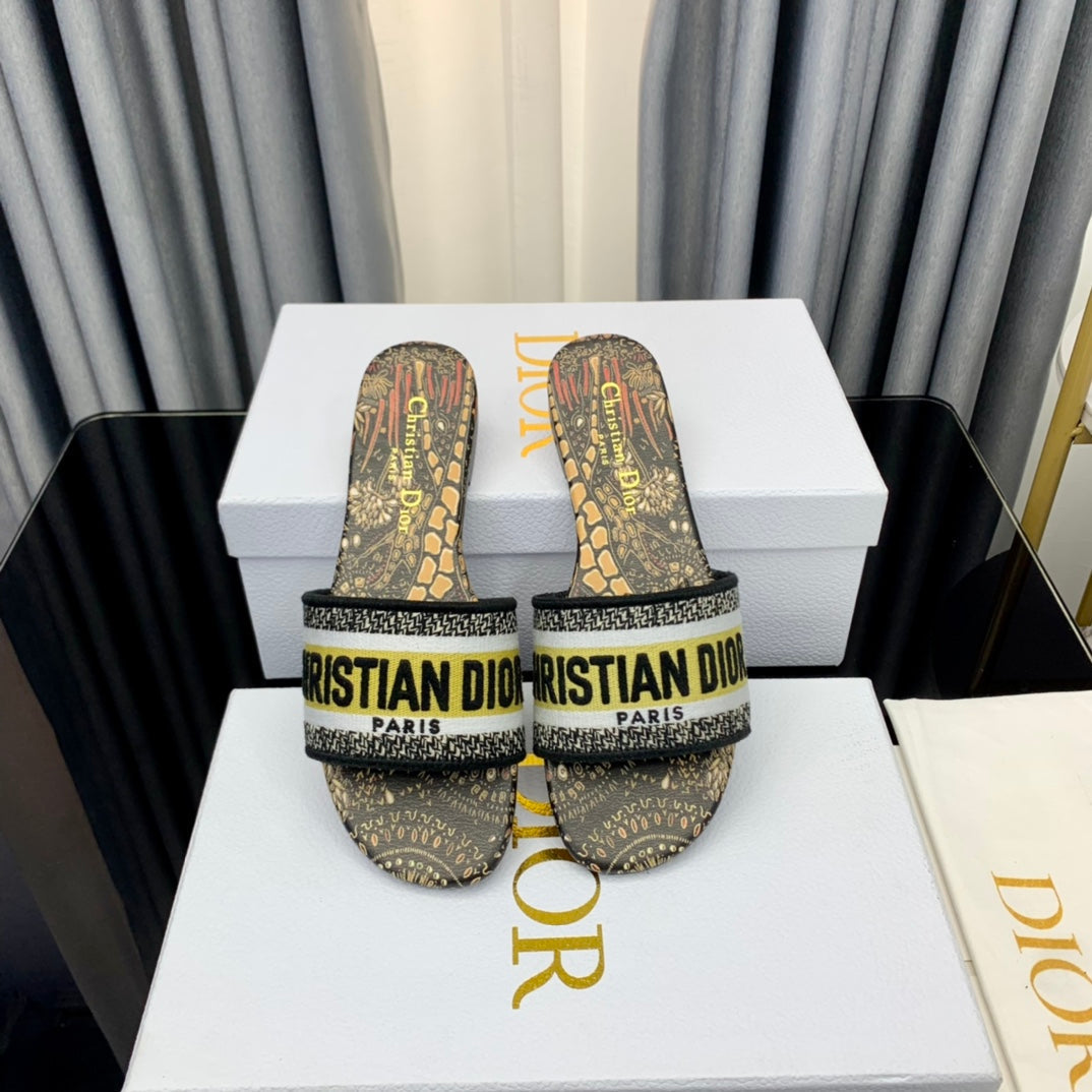 DIOR CD Mule Dway Slide 10mm Multi-motifs Style 67