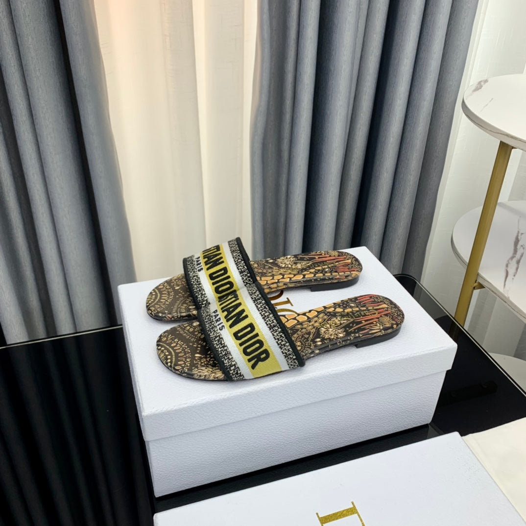 DIOR CD Mule Dway Slide 10mm Multi-motifs Style 67