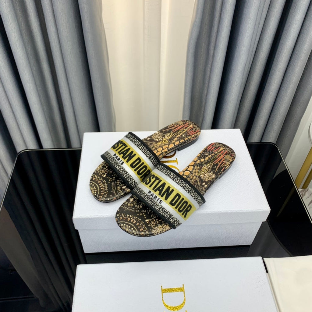 DIOR CD Mule Dway Slide 10mm Multi-motifs Style 67