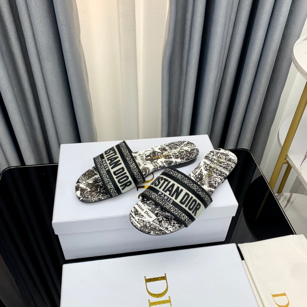 DIOR CD Mule Dway Slide 10mm Multi-motifs Style 62