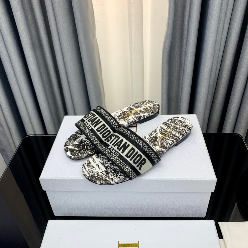 DIOR CD Mule Dway Slide 10mm Multi-motifs Style 62