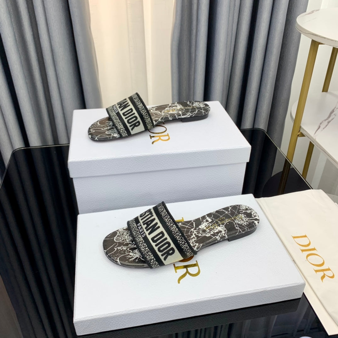 DIOR CD Mule Dway Slide 10mm Multi-motifs Style 57