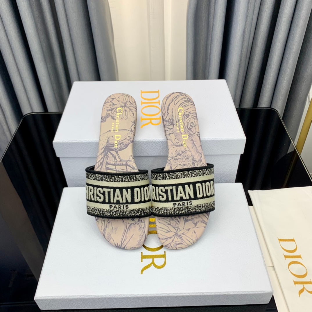 DIOR CD Mule Dway Slide 10mm Multi-motifs Style 56