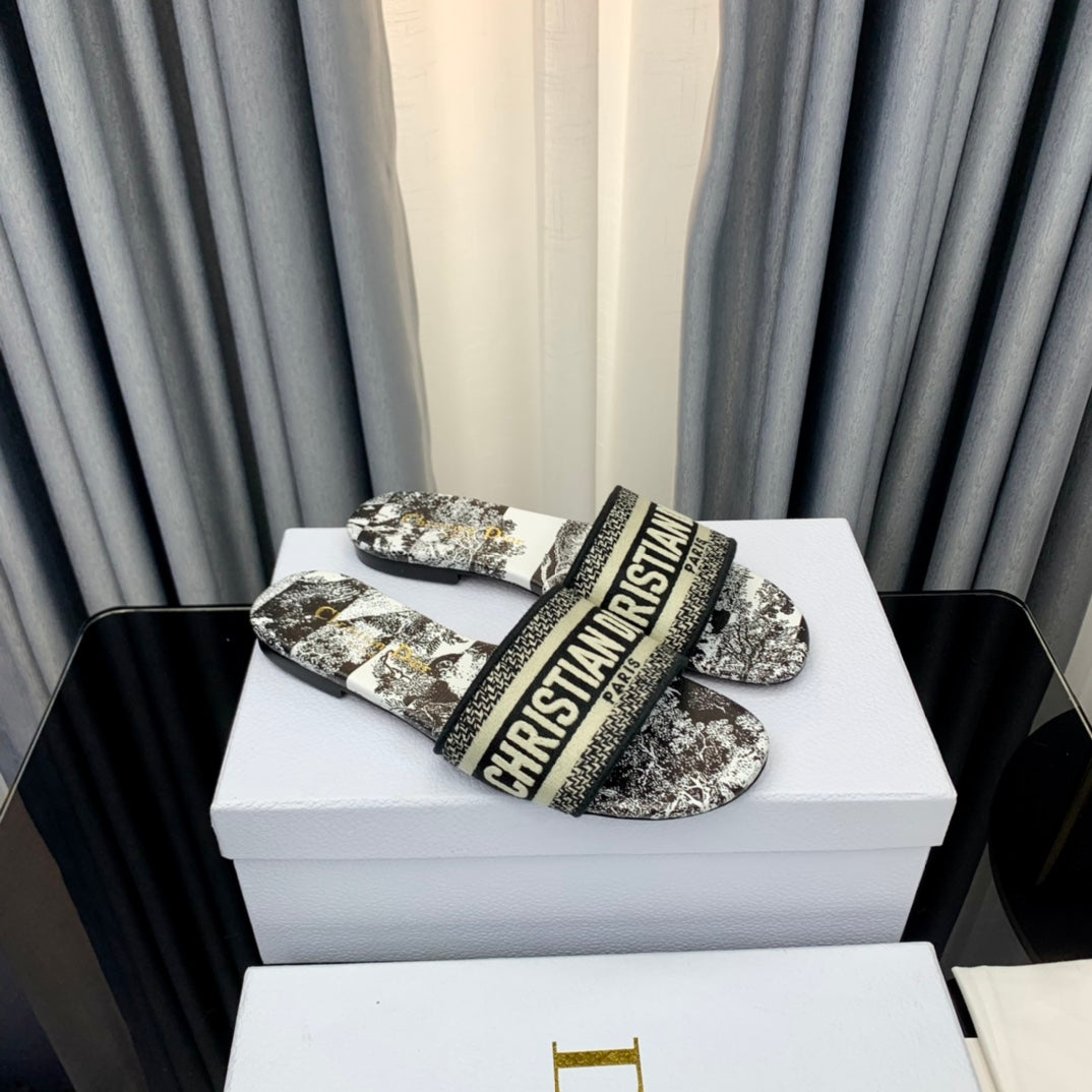 DIOR CD Mule Dway Slide 10mm Multi-motifs Style 55