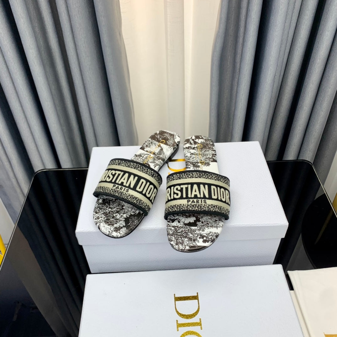 DIOR CD Mule Dway Slide 10mm Multi-motifs Style 55