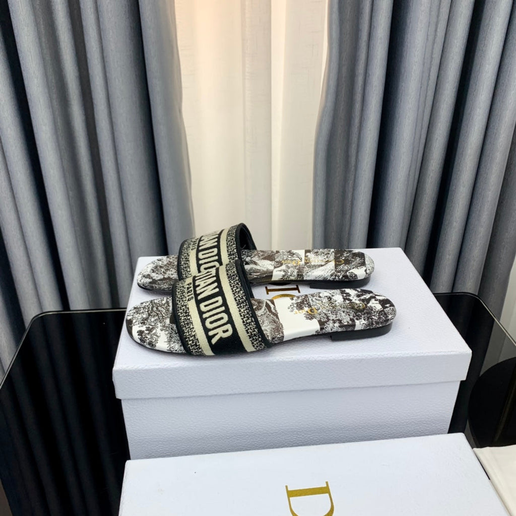 DIOR CD Mule Dway Slide 10mm Multi-motifs Style 55