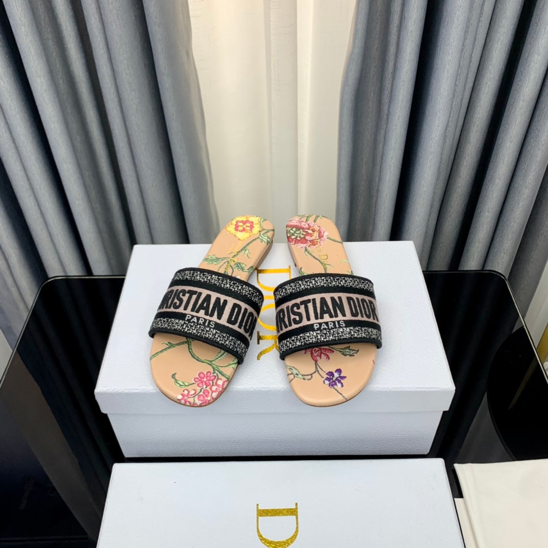 DIOR CD Mule Dway Slide 10mm Multi-motifs Style 53