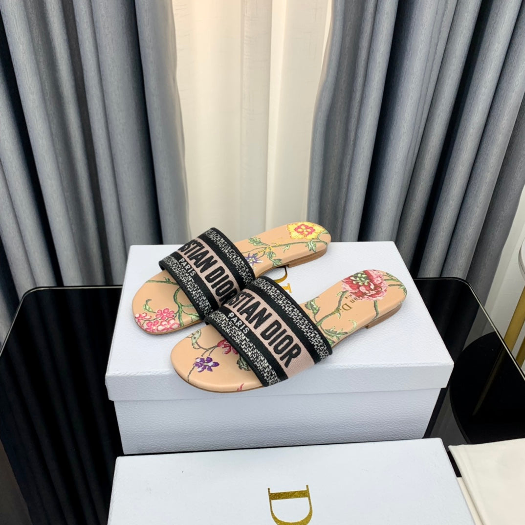 DIOR CD Mule Dway Slide 10mm Multi-motifs Style 53