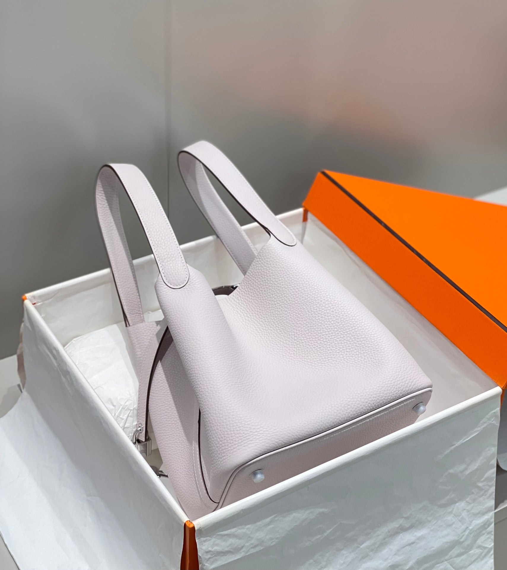 HERMES picotin lock 22 soft pink togo shw