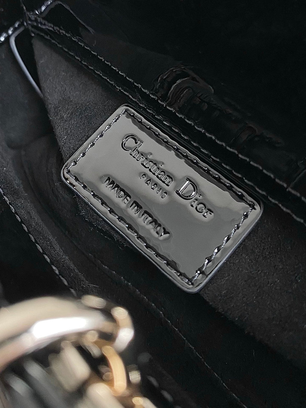 DIOR MINI D-JOY BAG 17 IN BLACK LAMBSKIN