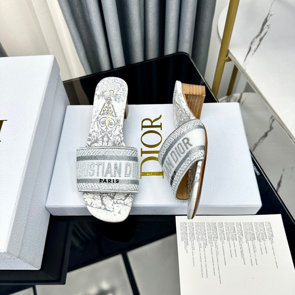 DIOR CD Mule Dway Heeled Slide 45mm Style 68