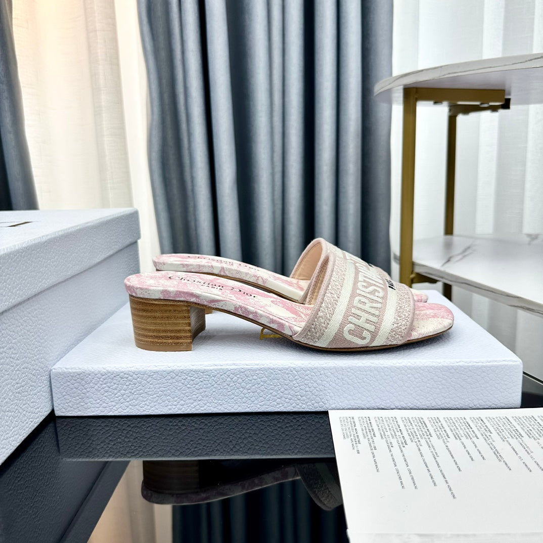 DIOR CD Mule Dway Heeled Slide 45mm Style 66