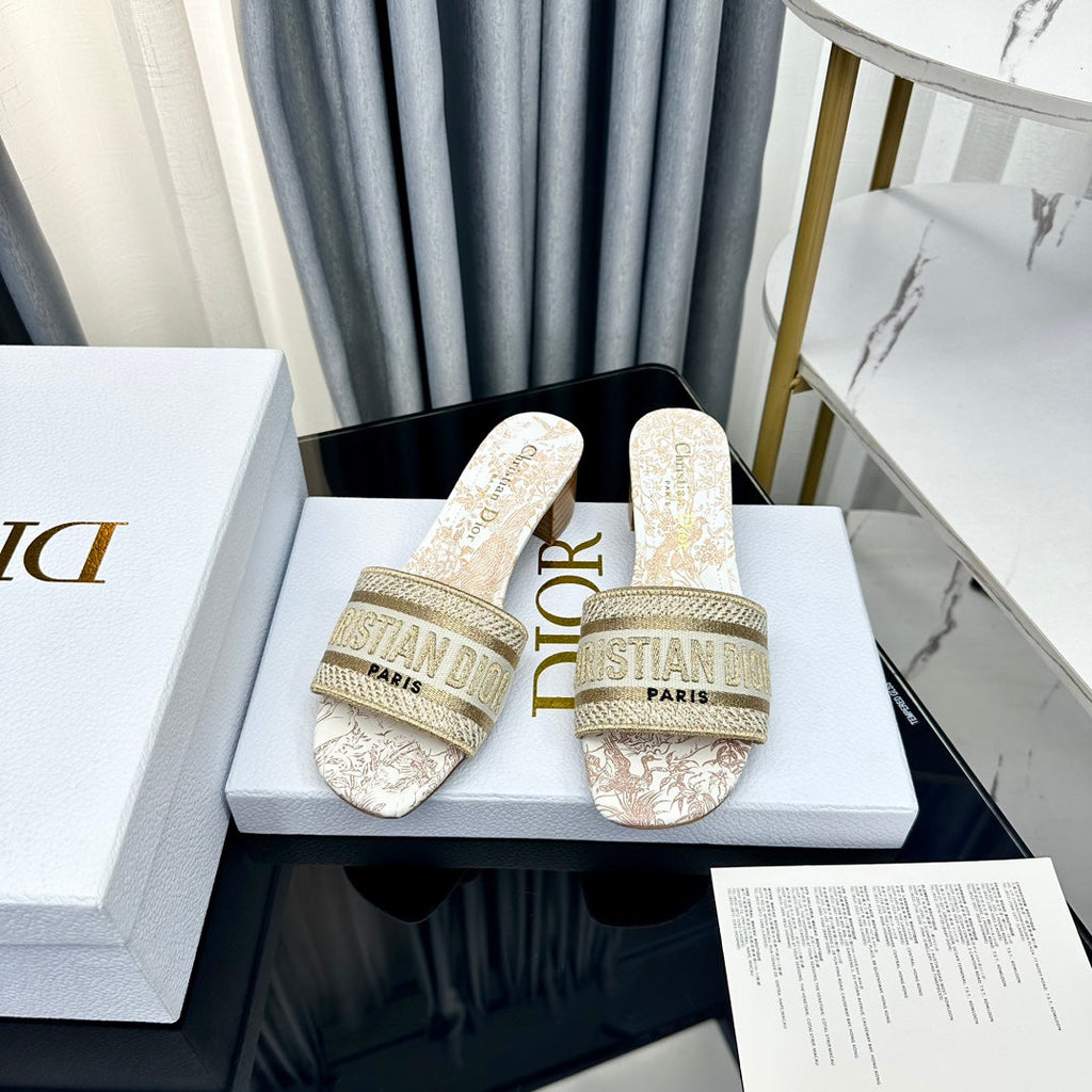 DIOR CD Mule Dway Heeled Slide 45mm Style 83