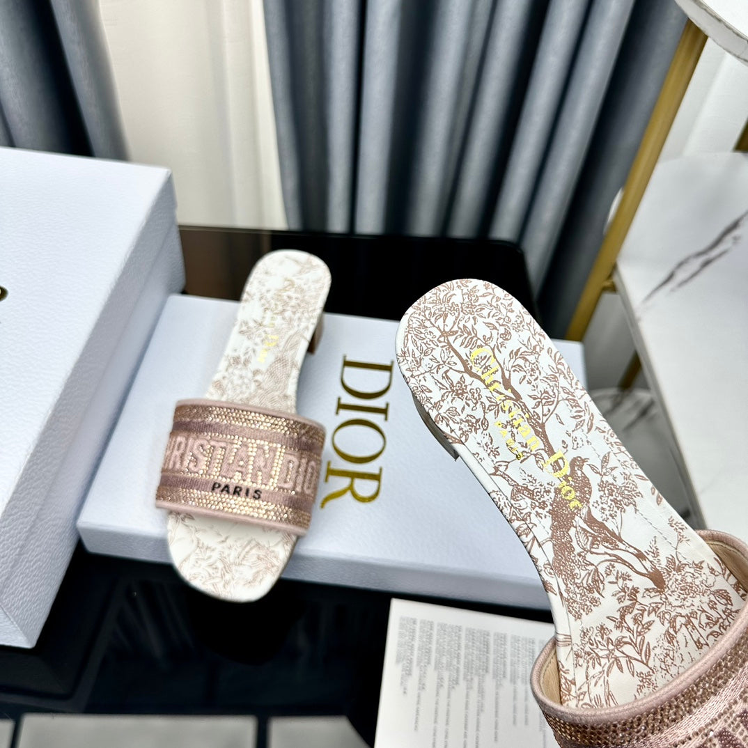 DIOR CD Mule Dway Heeled Slide 45mm Style 81