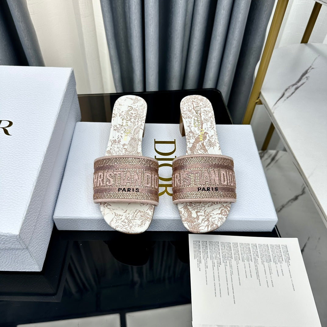 DIOR CD Mule Dway Heeled Slide 45mm Style 81