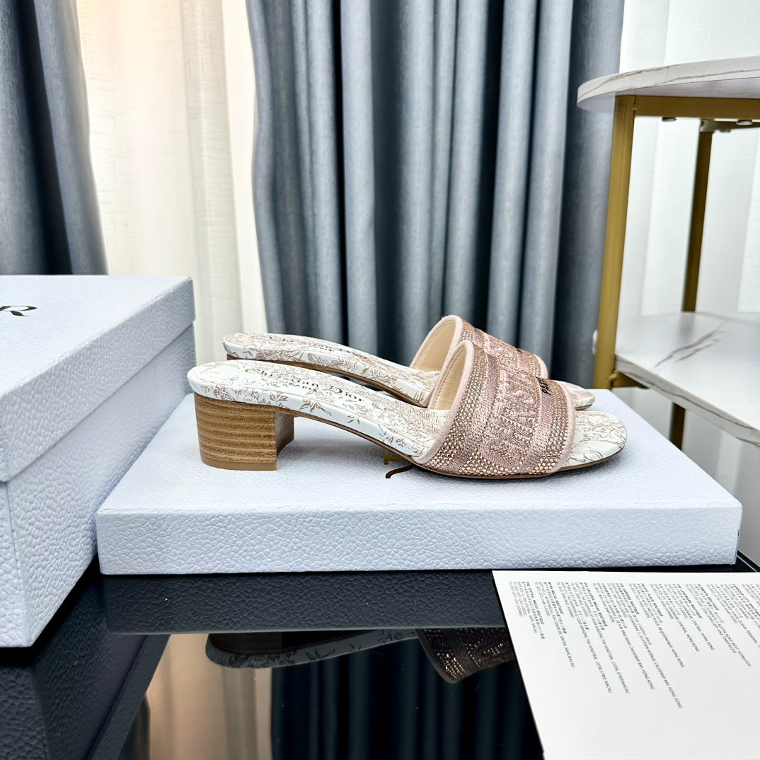 DIOR CD Mule Dway Heeled Slide 45mm Style 81