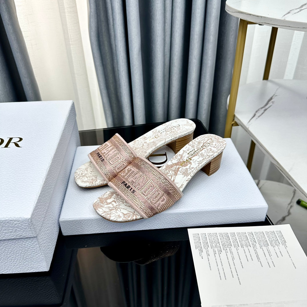 DIOR CD Mule Dway Heeled Slide 45mm Style 84