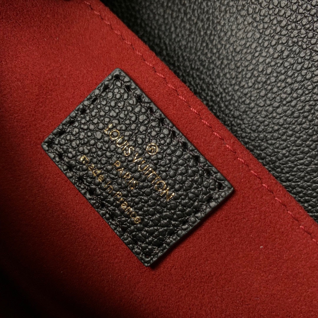 LOUIS VUITTON POCHETTE MÉTIS EAST WEST 21 IN BLACK AND BEIGE MONOGRAM EMPREINTE CALFSKIN EMBOSSED LOGO