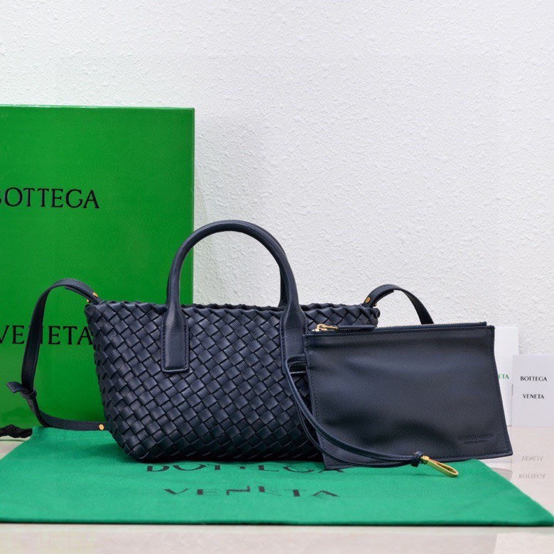 BOTTEGA VENETA Mini Cabat 20cm Blue Lambskin Ghw
