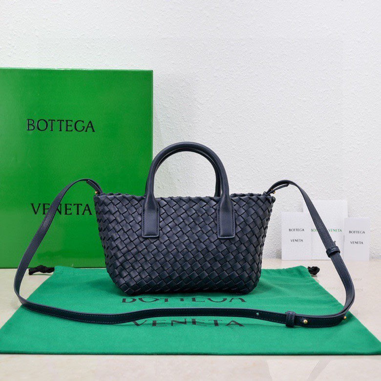 BOTTEGA VENETA Mini Cabat 20cm Blue Lambskin Ghw