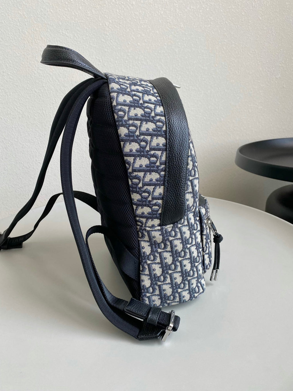 DIOR SMALL BACKPACK 32 BLUE OBLIQUE JACQUARD